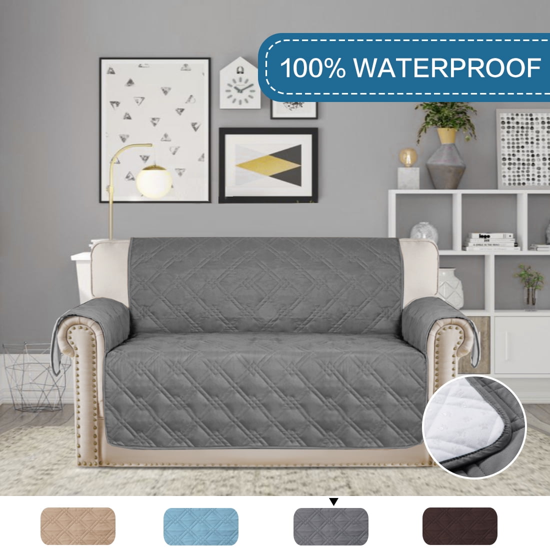 H.VERSAILTEX 1Piece 100 Waterproof Reversible Quilted XL Loveseat Pet