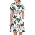 thumbnail image 1 of Disketp Hawaii Palms para Vestido de Manga Corta para Mujeres, Vestidos de Verano para Mujeres, Casual y Holgado para la Playa, 1 of 6