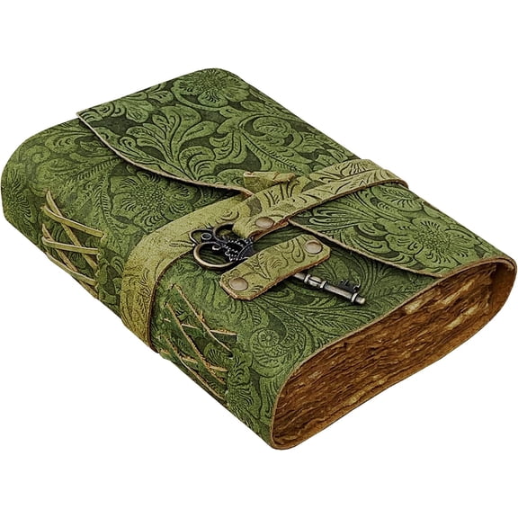 Leather Journal - Antique Handmade Deckle Edge Vintage Paper Leather Bound Journal - Book of Shadows Journal - Leather Sketchbook - Drawing Journal - Great Gift