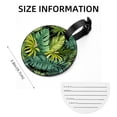 thumbnail image 5 of Tropical Jungle Palm Leaves 2pcs PU Leather Round Bag Tags with Privacy Cover and Name ID Tag - Suitcase Tags for Travel Luggage, Handbags, Backpacks, School Bags, 5 of 6