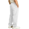 thumbnail image 5 of CYRBOKO Boys Fleece Lined Sweatpants, Fall Winter Thermal Casual Elastic Drawstring Waist Athletic Pants with Pockets White Size 14-15 T, 5 of 7