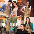 thumbnail image 4 of Golden Christmas Snowflake Apron-Garden Aprons for Women with Pockets-Cotton Linen Waterproof Kitchen Cooking Gardening Aprons Adjustable for Kitchen,Cooking,BBQ and Salon 32"x27", 4 of 7