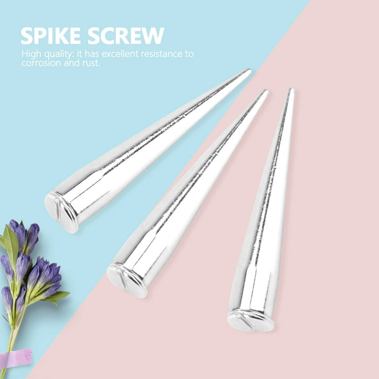 NEW, Screw on Spikes, 10mm 3/8 SILVER Spiked Studs, Cone Spikes Scr –  PatchPartyClub