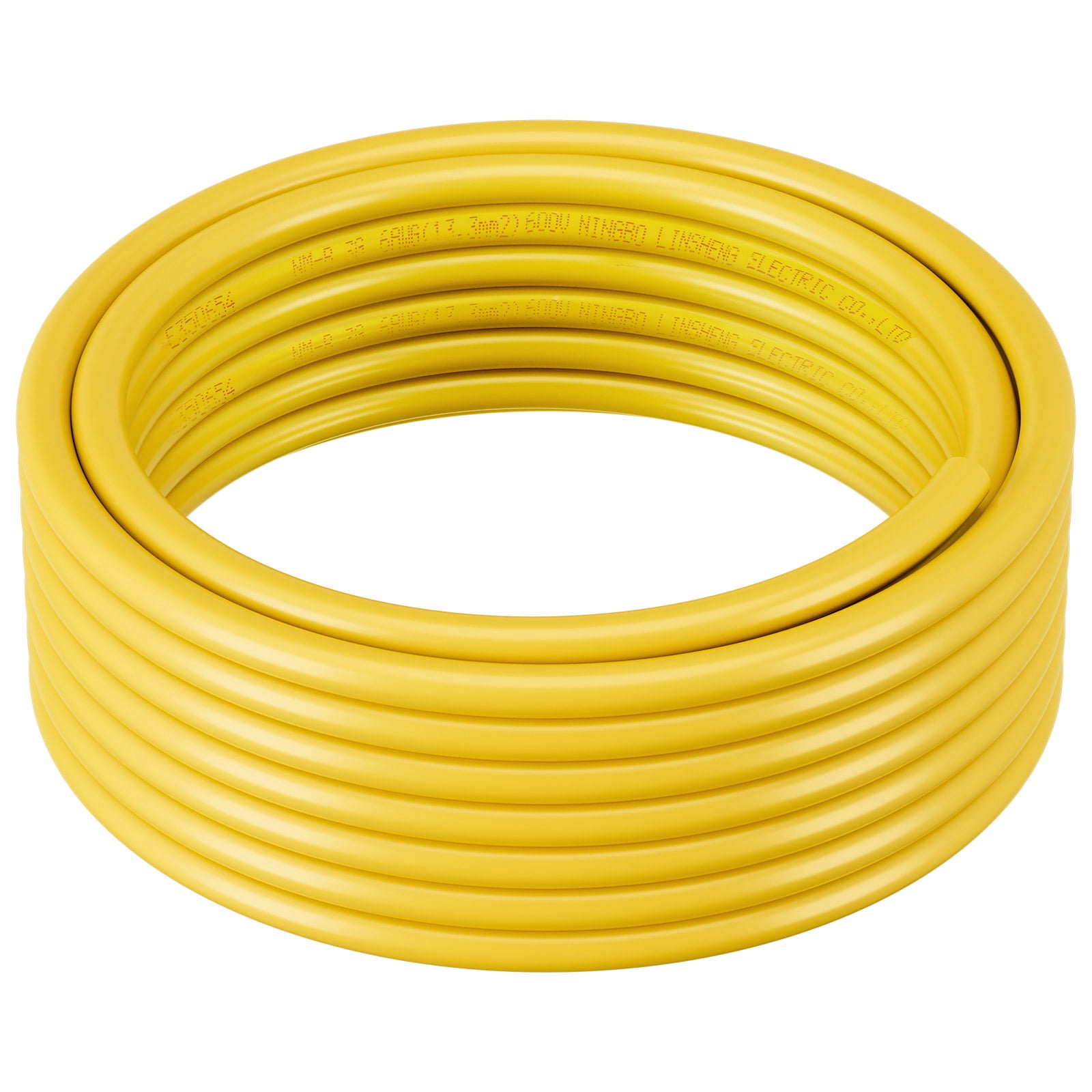 VEVOR NM-B Wire, 6AWG/3C Non-Mettalic Residential Indoor Electrical Wire with Ground, PVC Sheathed High-Purity Copper Core Cable, for Outlets, Switches, Other Loads & Lighting Wiring Projects