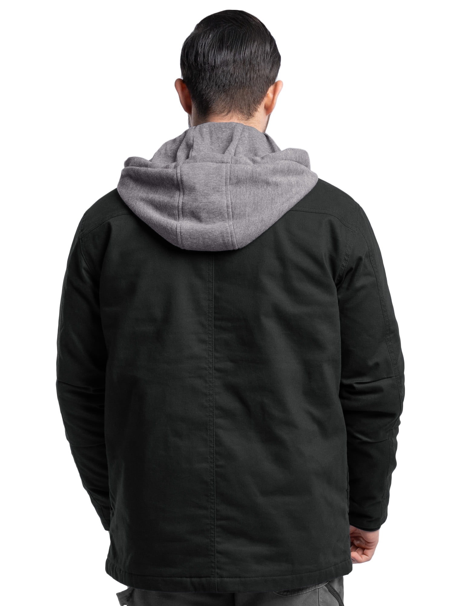 Wrangler Workwear Men's Quilted Lined Work Shirt Jacket with Hood, Size S-5XL (Men's and Big Men's)