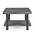 thumbnail image 6 of Alaterre Furniture Pomona 27" Metal and Solid Pine Wood Square Coffee Table, Rustic-Industrial Style, Slate Gray, 6 of 7