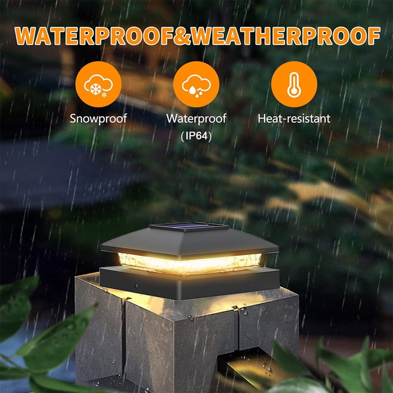 Solar Post Cap Lights, 8-Pack Warm White LED photo 2