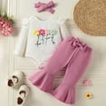thumbnail image 2 of TOWED22 Newborn Baby Girl Clothes Infant Fall Winter Romper Floral Pants Cute Baby Girl Outfits 3PC Set(Hot Pink,0-3 M), 2 of 9