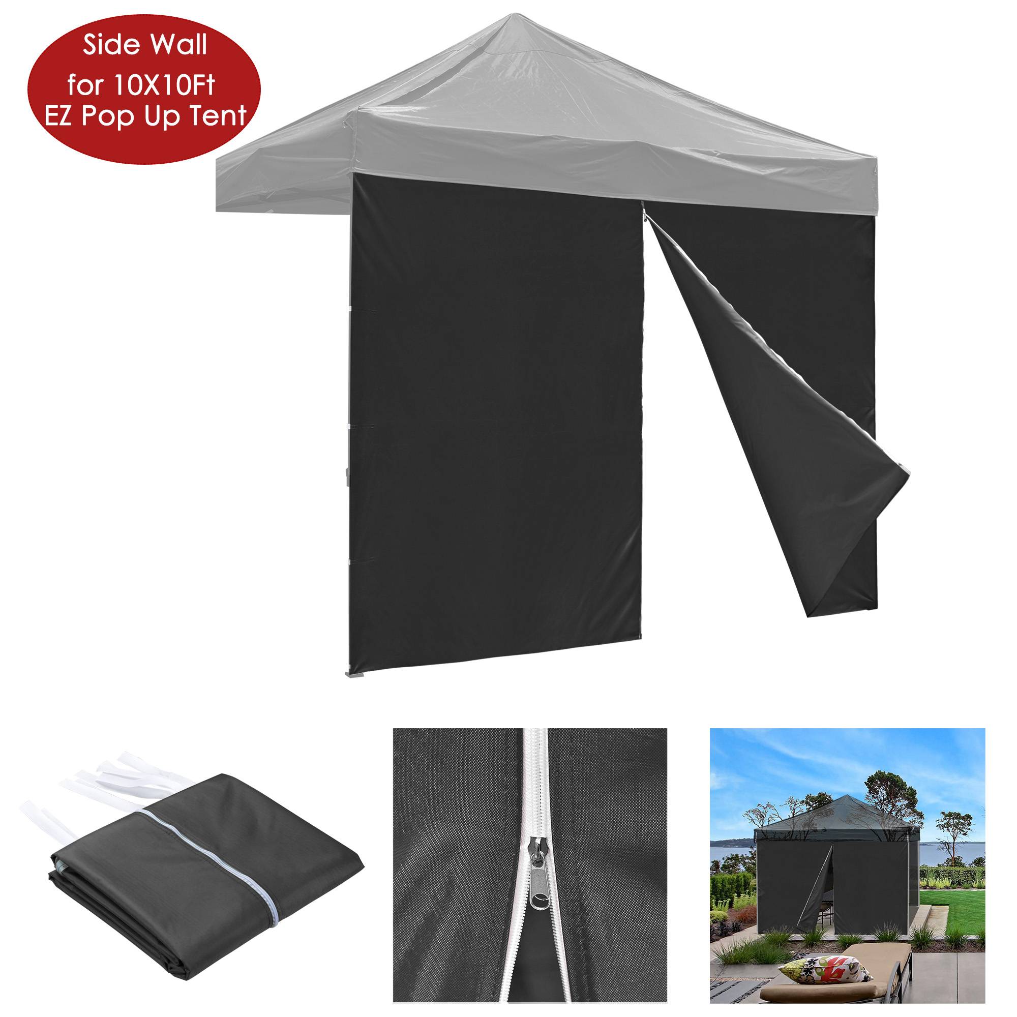 10x10ft EZ Canopy Gazebo Zipper Side Wall/Black