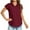 Burgundy, variant on Women's Summer Breathable Loose Casual Button Solid Short Sleeved Wool Ball Shirt Blouse Tops Black