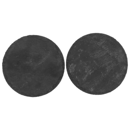 

2pcs Black Slate Stone Coasters Round Slate Stone Cup Coaster For Kitchen Home