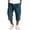 Blue02, variant on Corduroy Men's Capri Long Elastic Cargo Shorts Casual Capri Shorts Multi-Pockets Long 3/4 Pants Lightweight Outdoor Elastic Waist Below Knee Pants White M