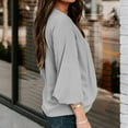 thumbnail image 5 of PNTUTB Long Sleeve Loose Shirt for Women Solid Color Fashion V Neck Causal Comfortable Tops, 5 of 6