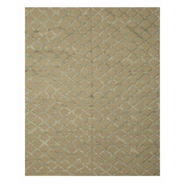 EORC T141CM9X12 9 x 12 ft. Hand Woven Wool & Viscose Marakesh Transitional Trellis Rug, Camel - Rectangle