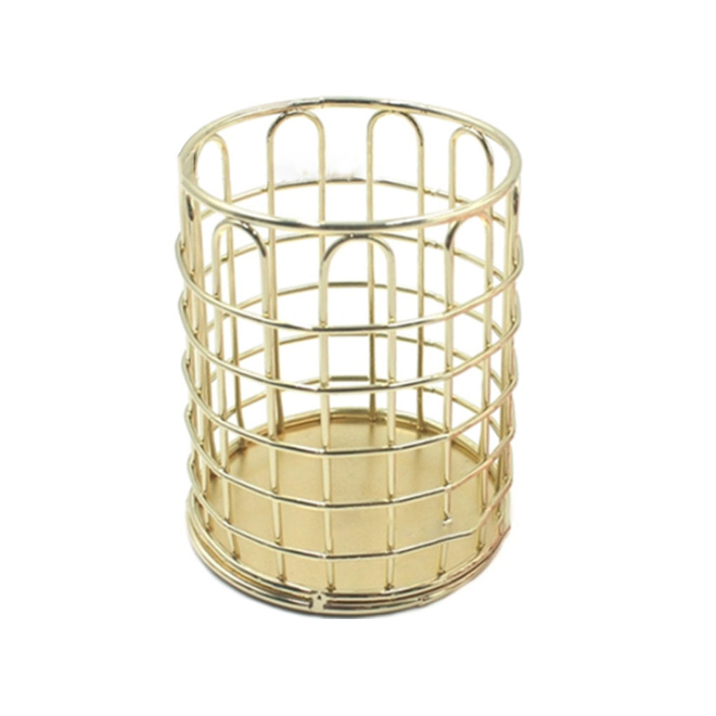 Desktop Mesh Design Pencil Holder Pen Storage Golden/Rose Golden Iron Basket Office Home Supplies,Maoww | Walmart Canada