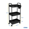 thumbnail image 3 of Carrito Auxiliar Organizador STYRKA Multiusos 3 Niveles con Ruedas, 3 of 8