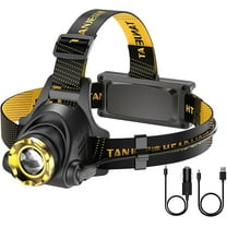 LED Rechargeable Headlamp with 2 USB Cable, 9900 Lumen Ultra Bright Searchlight with 3 Modes, 90° Adjustable for Outdoor Camping, Running, Cycling,Climbing