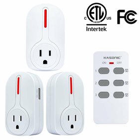 Magicfly Wireless Remote Control Outlet Light Switch 100 Feet Range For Lamps Lights And Power Strips 2 Remote 5 Outlets