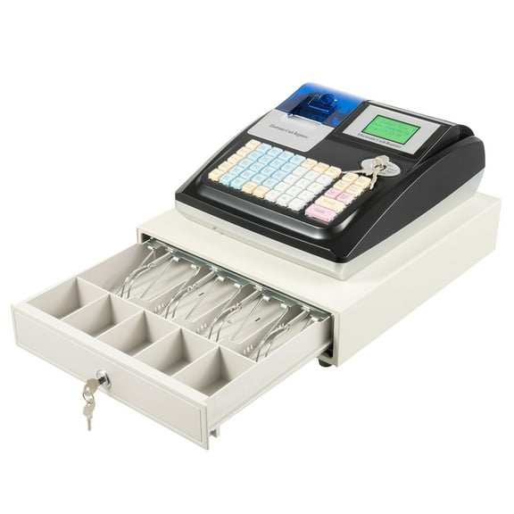 ChicHomey Multifunctional Electronic Cash Register,Compartment Organized Storage,Secure Lock,Thermal Printer LED Display for Retail, Restaurant, Shop, Supermarket