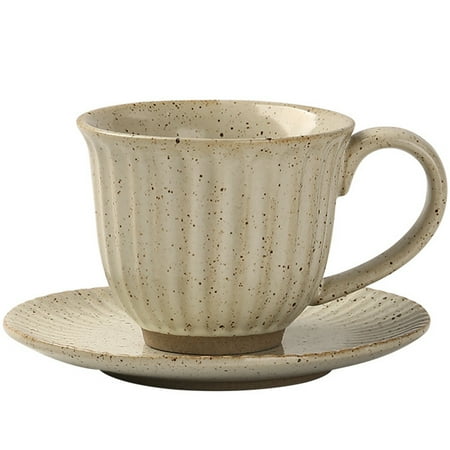 

160ml retro flower latte with tray Simple European hand-washed coffee cup