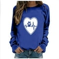 thumbnail image 2 of ICHUANYI Clearance Women's Round Neck Top Casual Fashion, Personalized Printing Loose Fitting, Slimming Long Sleeves(Blue, XXL) ICHUANYI WER2023081512241, 2 of 4