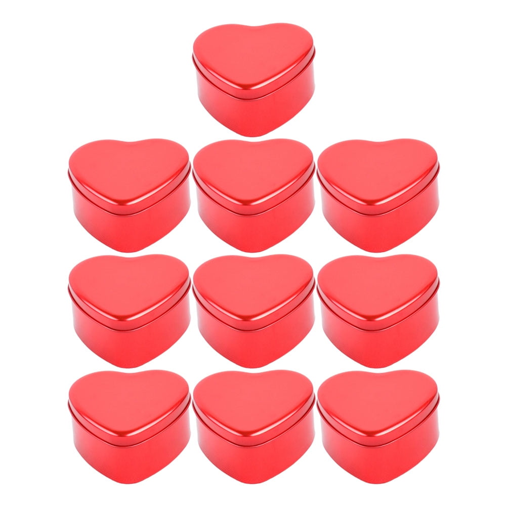 Hemoton Tins Heart Containers Candles Shaped 4 Ozmaking Tinhearts Jar