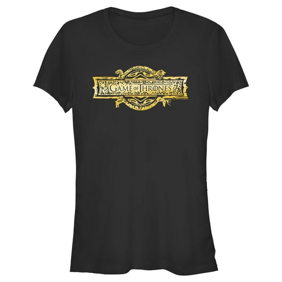 Junior's Game of Thrones Golden Logo Graphic Tee Black 2X Large