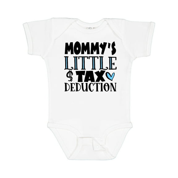 Inktastic Mommy's Little Tax Deduction Blue Hearts Boys or Girls Baby Bodysuit