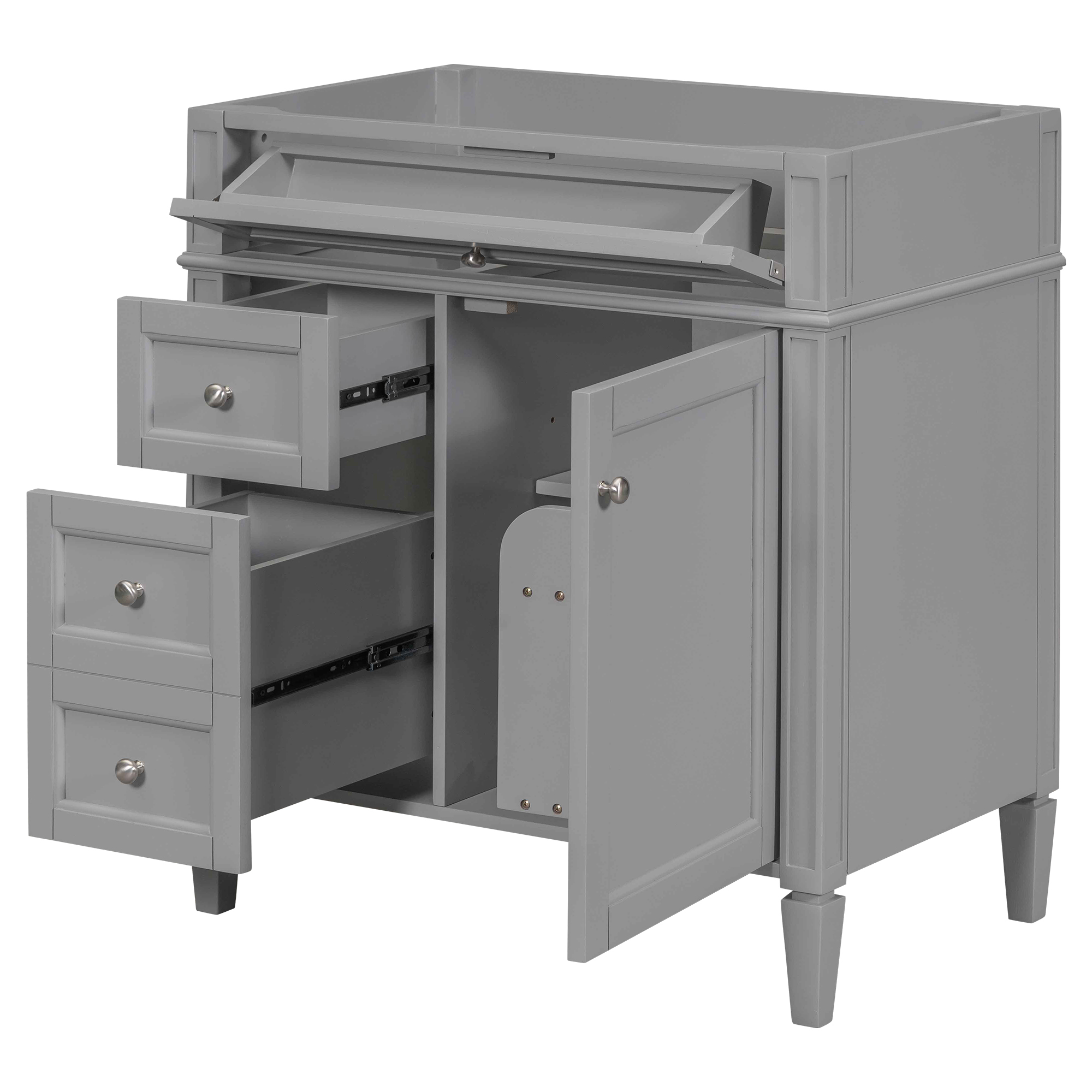 Euroco Modern Bathroom Vanity with Tip-Out Drawer, Cabinet Door Organizer, Soft-Close Drawers (NOT INCLUDE BASIN)