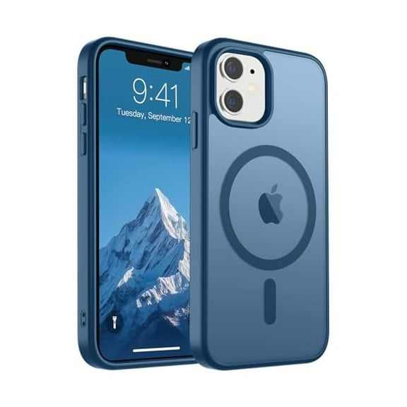 Magnetic for iPhone 11 Case(Compatible with MagSafe)(Military Grade Drop Protection) Slim Translucent Matte Shockproof with Anti-Fingerprint Phone Case,Deep Blue