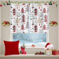 thumbnail image 6 of Christmas Kitchen Curtains Window Short Tier Curtains Over Sink Set of 2, Abstract Tree Winter Xmas Kitchen Decor 26" x 36", 6 of 7
