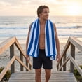 thumbnail image 1 of Striped Cottons Beach Towel Absorbent Dry Pool Towel For Adults 70x150cm, 1 of 6