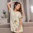 thumbnail image 3 of Fotbe Pita Tortilla Pattern Women's Cotton Nightgown Sleepwear Short Sleeves Shirt Casual Print Sleepdress, 3 of 6