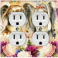 thumbnail image 4 of Metal Light Switch Plate Cover Cute Floral Papillion Couple Gold Crown DOG025, 4 of 15
