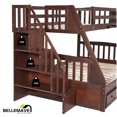 thumbnail image 5 of BELLEMAVE Twin over Full Bunk Bed with there drawer, bulid in ladder and storage stairs, Convertible into 2 beds, bunk bed /Wood Bunk Bed for Teens(Espresso), 5 of 11