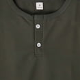 thumbnail image 6 of FRSASU Men's Henley Shirt Short Sleeve Casual Button Basic Tees Slim Fit Stretch Summer T-Shirts Army Green, 6 of 9