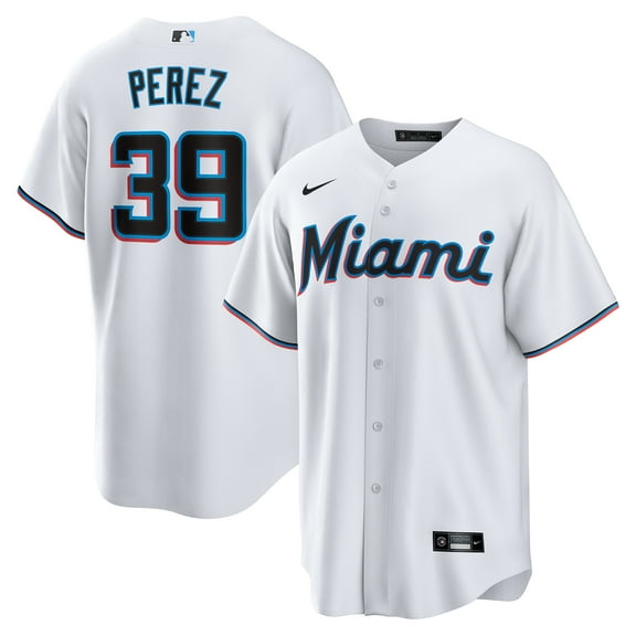 Men's Nike Eury Perez White Miami Marlins Home Replica Jersey