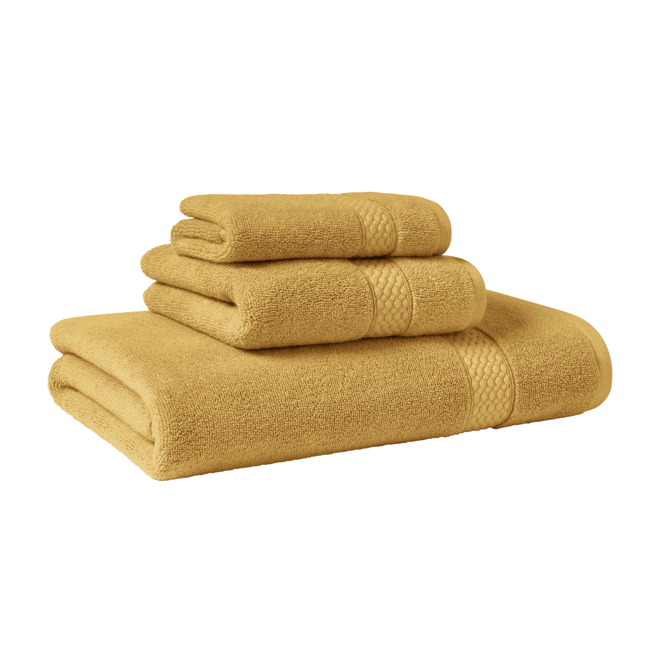 Beautiful by Drew Barrymore Dobby Washcloth, Soft 100% Cotton, Amber Yellow