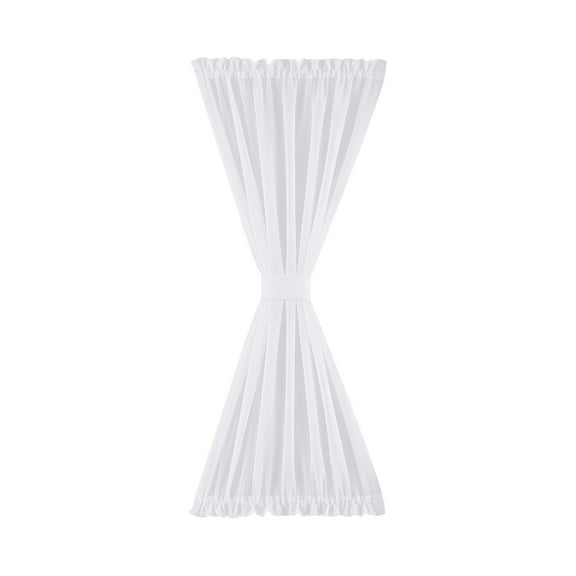 Mainstays Crushed Voile Single Door Curtain Panel, Semi-Sheer, White, 51" W x 72" L