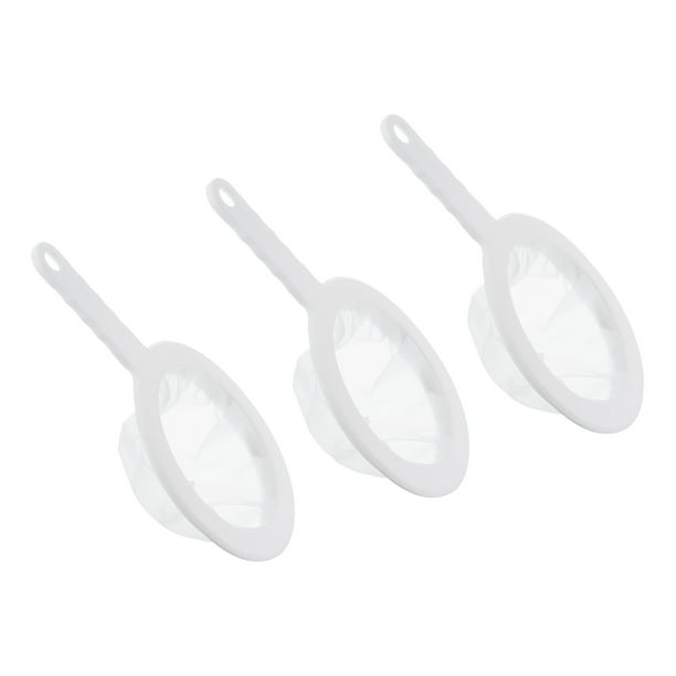 Uxcell 9"x6" 400 Mesh Food Filter Strainer Kitchen Fine Mesh Sieve Strainers with Handle White 3 Pack