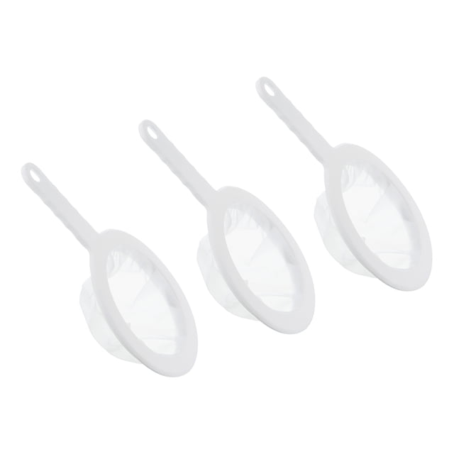 Uxcell 9"x6" 400 Mesh Food Filter Strainer Kitchen Fine Mesh Sieve Strainers with Handle White 3 Pack
