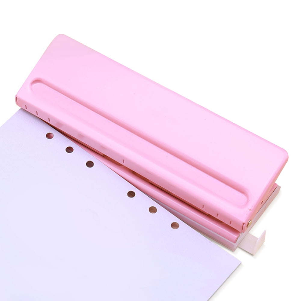 KWTRIO 6 Hole Punch LooseLeaf Puncher Paper Adjustable Stapler