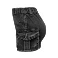 thumbnail image 4 of RUTAYY Women New Retro Elastic Denim Mini Skirt Stretchy Skinny Distressed Shorts With Pockets Solid Color Flowy Swing Skirts, 4 of 7