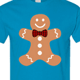 thumbnail image 4 of Inktastic Cute Gingerbread Man with Red Plaid Bowtie T-Shirt, 4 of 5
