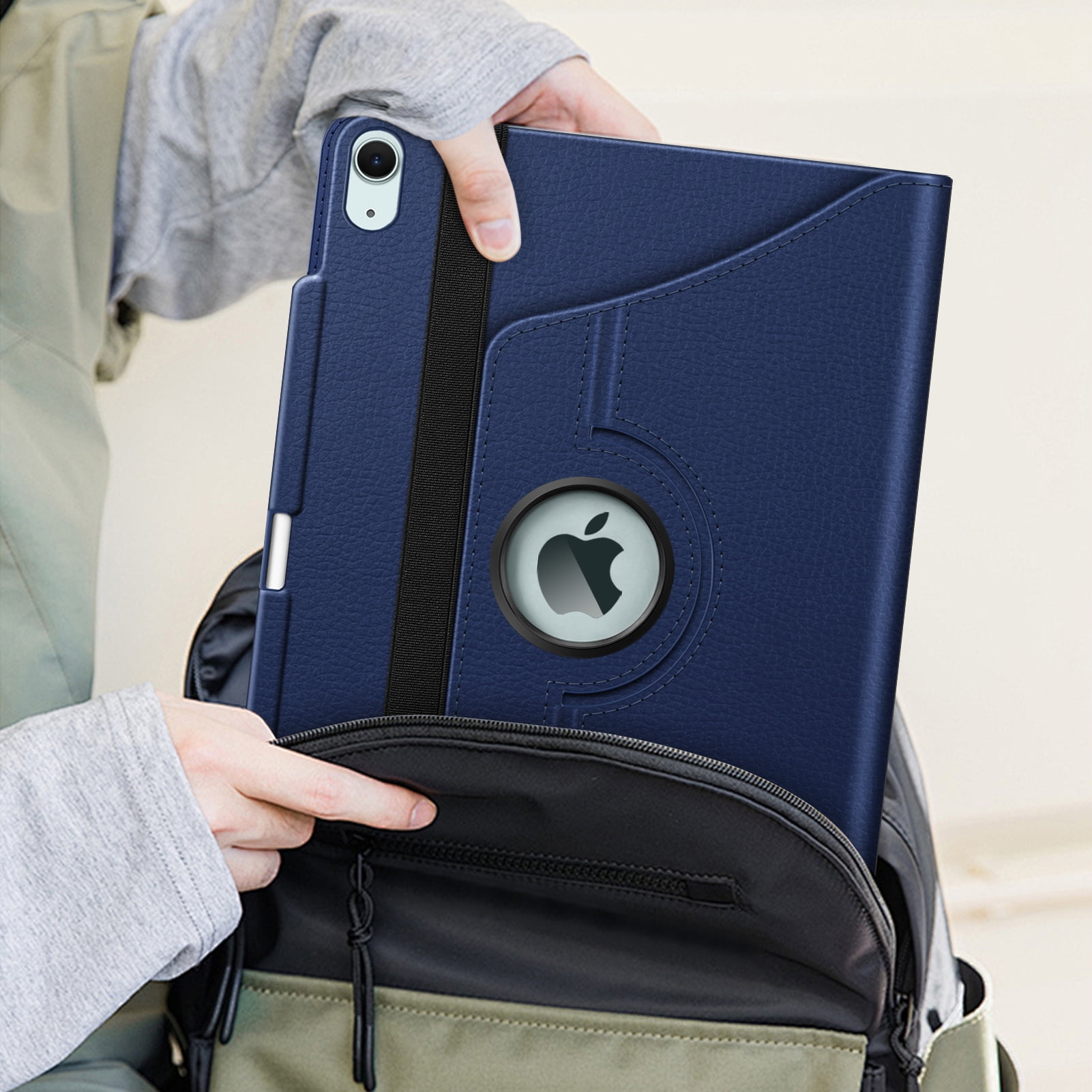 Fintie Rotating Case for iPad Air 13-inch (M4) 2026, (M3) 2025, (M2) 2024 - 360 Degree Rotating Protective Stand Cover with Pencil Holder, Navy
