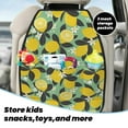 thumbnail image 4 of Cute Lemon Black Leaves Flowers Mats Back Seat Protectors, Car Seat Protector Vehicle Organizers Waterproof Cover Back Seat Cover for Kids with 3 Storage Pockets 2 Pack, 4 of 5