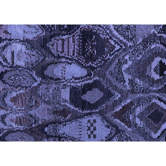 Ahgly Company Indoor Rectangle Abstract Blue Modern Area Rugs, 2' x 4'