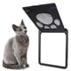 thumbnail image 4 of Puerta mosquitera de plástico negra con diseño de huellas de perro para gatos y perros pequeños., 4 of 12