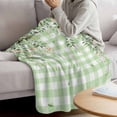 thumbnail image 3 of Watercolor Floral Blanket Soft Cozy Warm Throw Blanket for Couch, Plush Fuzzy Flannel Fleece Blankets for Sofa, Spring Flowers Leaves Botanical Green Plaid Bed Blankets Gifts for Men, 50"x60", 3 of 9