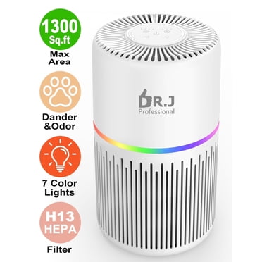 DR. J Professional Air Purifiers for Home 1300sq.ft HEPA Air Purifiers for Bedroom, Pollen, Wildfire/Smoke, Pet Dander&Odor, Dust